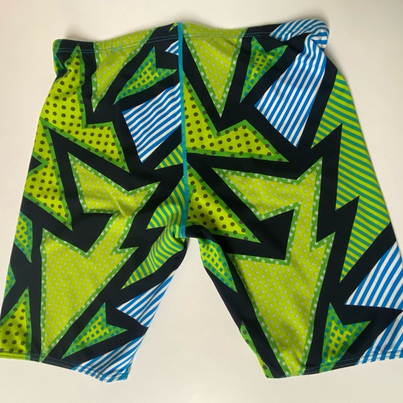 Vintage 90s Sporti Abstract Geometric Printed Jammer Swimsuit or Bike Shorts - Picture 3 of 11